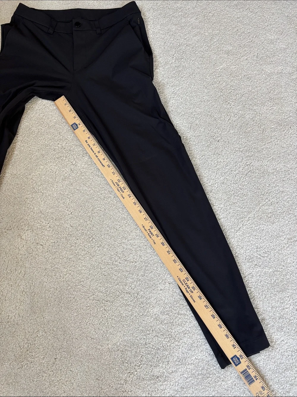 Lululemon ABC Warpstream Slim Fit Pants Golf Chino LM5AQZS Black Mens Size 30